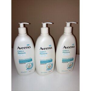 Aveeno Calm + Restore Daily Body Wash for Sensitive, Delicate Skin, 18OZ X 3pcs